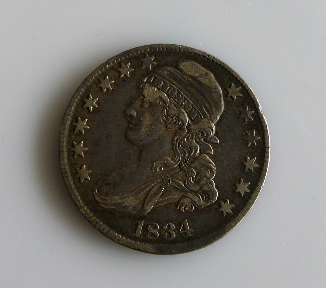 1834 Capped Bust Half-Dollar Nice Original XF Coin (1 of 2)