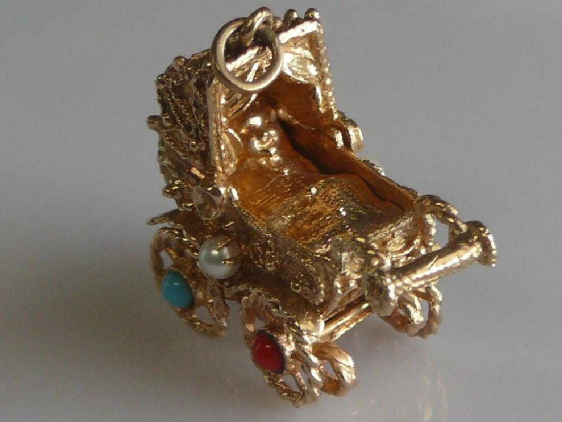 Victorian 14k Baby Carriage Charm (1 of 4)