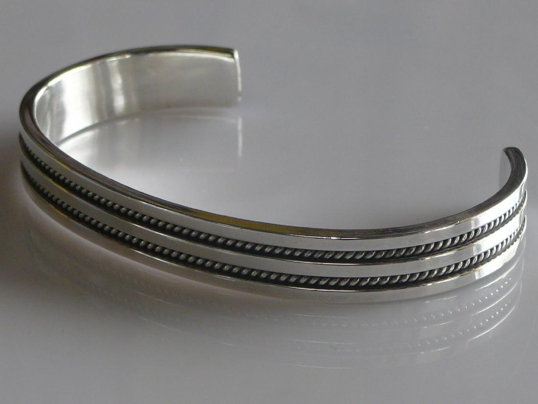 Tahe Artist Signed Sterling Silver Cuff Bracelet (1 of 2)