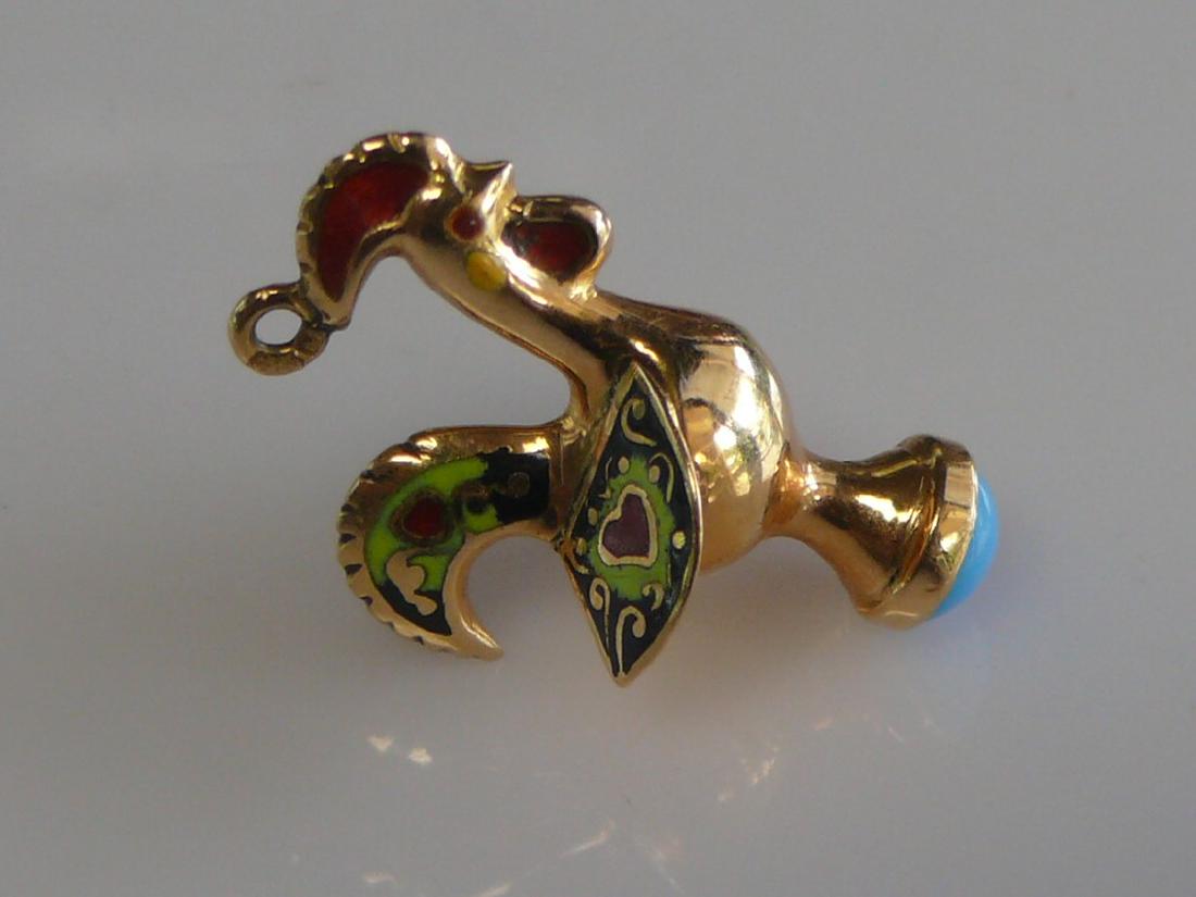 18k Cloissone Portuguese Rooster Charm (1 of 2)