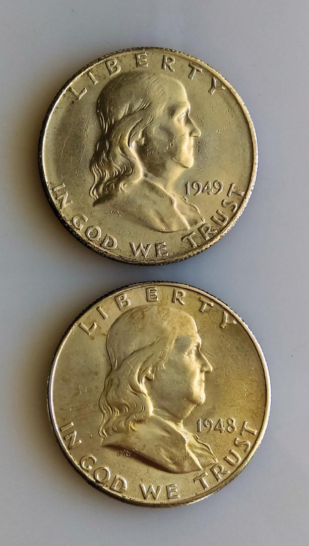 1948 D and 1949 S Franklin Half Dollars (1 of 2)