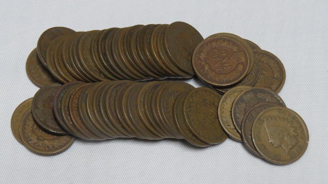 50 Coin Roll of Nice Circulated Indian Head Cents (1 of 1)