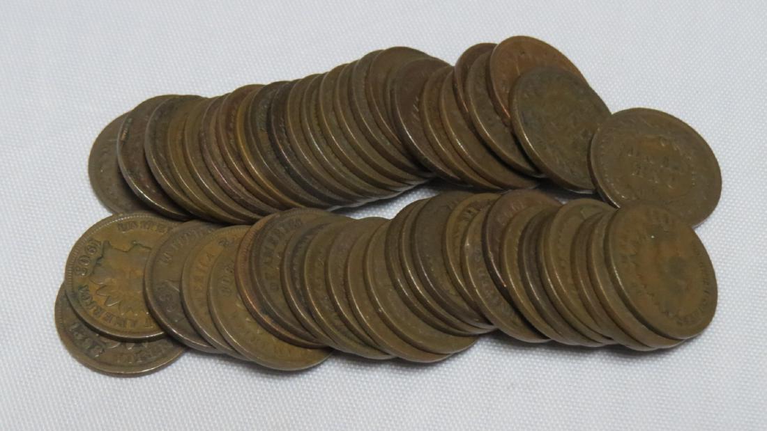 50 Coin Roll of Nice Circulated Indian Head Cents (1 of 3)