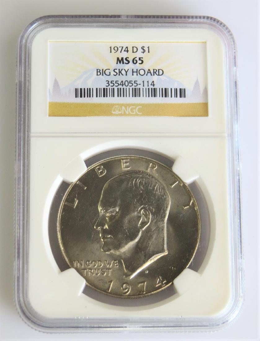 1974-D Eisenhower Dollar NGC MS65 From the Big Sky (1 of 2)