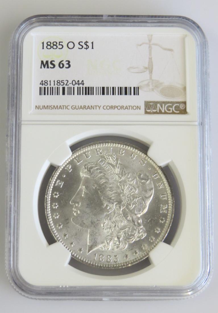 1885 O Choice Uncirculated Morgan Silver Dollar NGC (1 of 2)