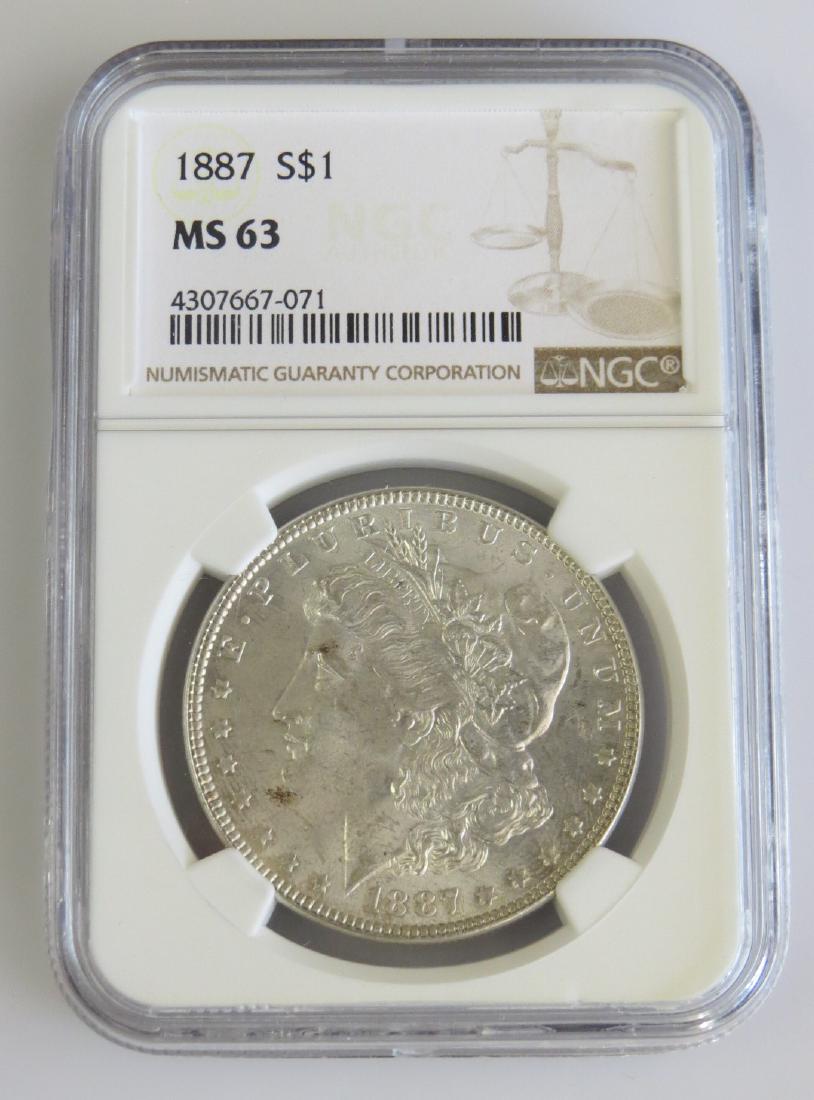 1887 Morgan Silver Dollar NGC MS63 (1 of 2)