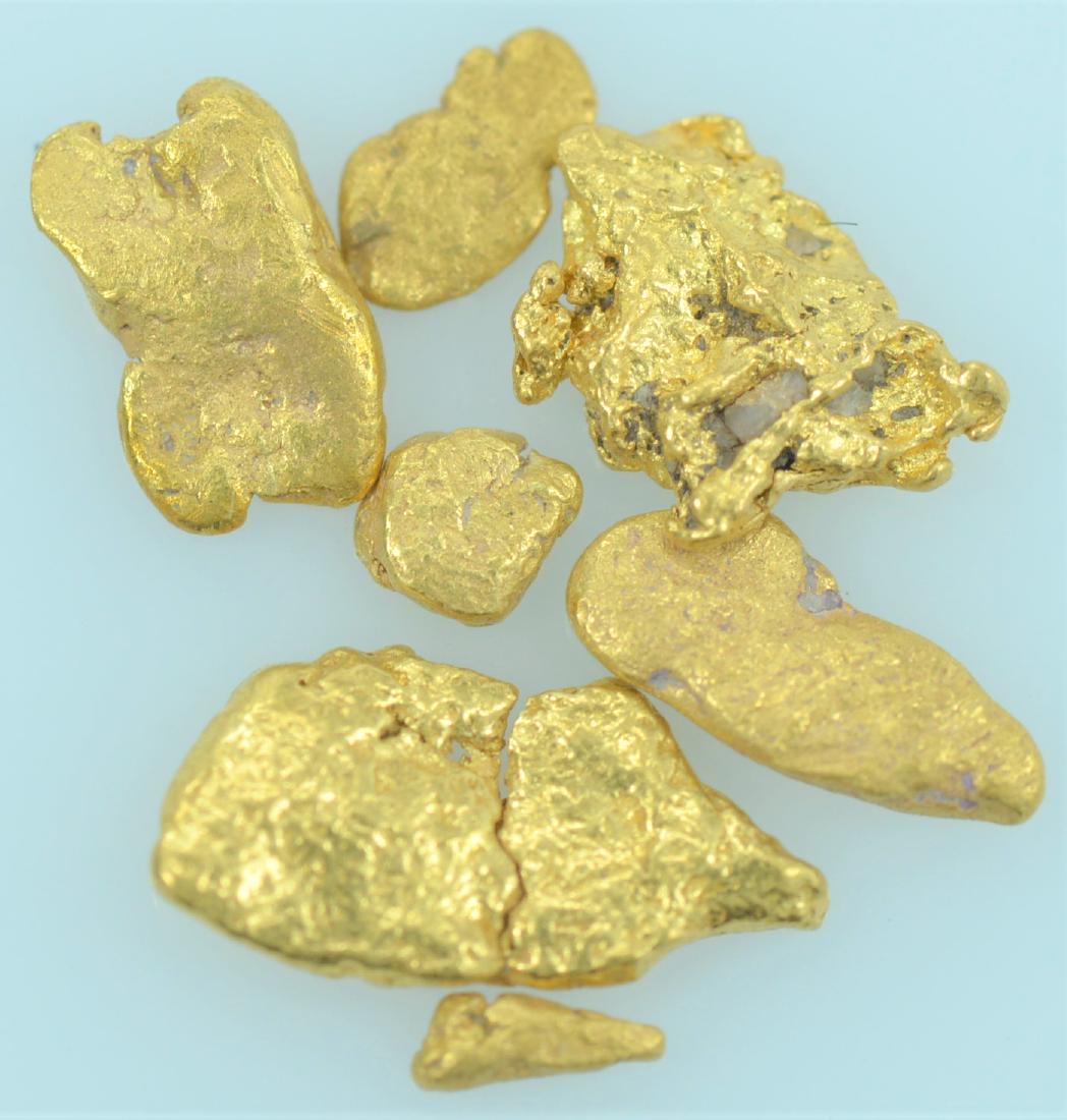 Gold Nuggets: Seven 20.5K to 22K purity gold nuggets totaling 1.0 gram.