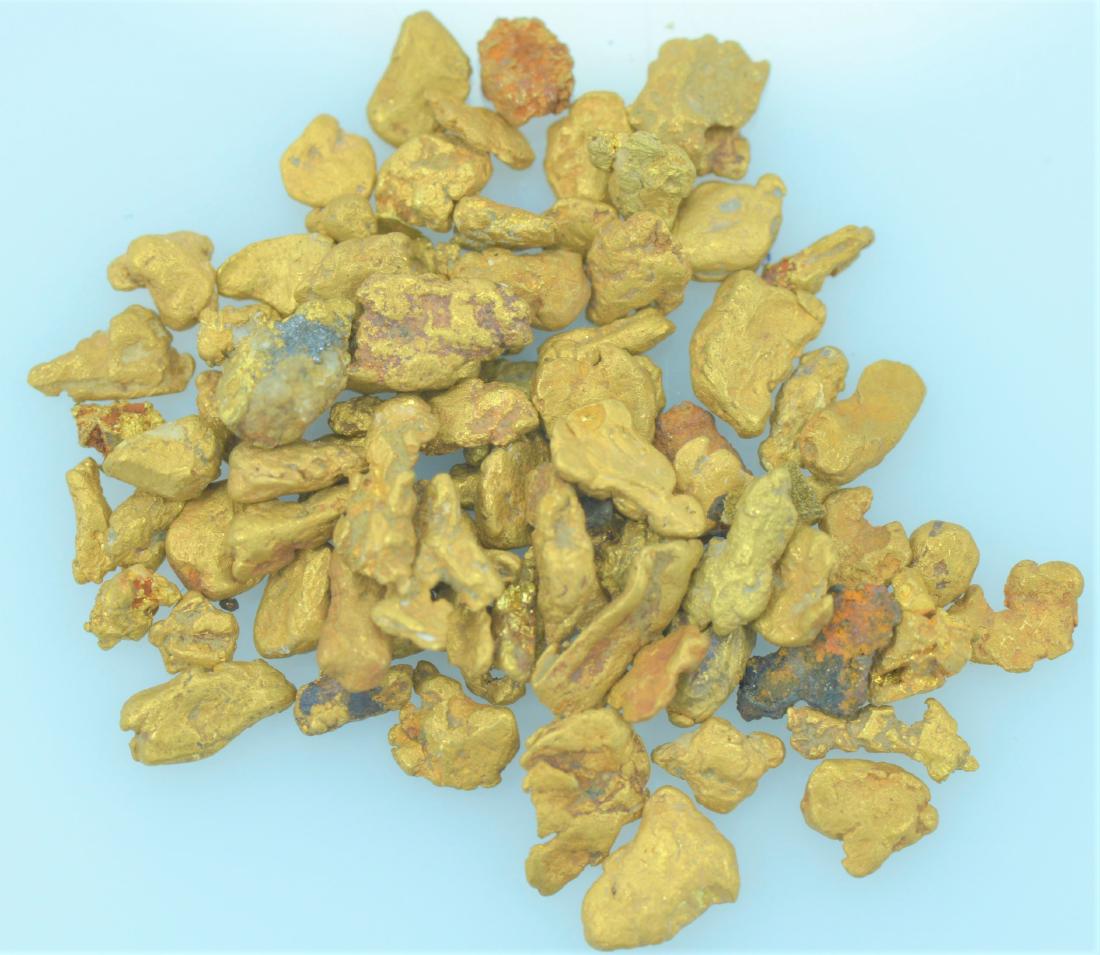 Gold Nuggets: Eleven 0.5 gram bags of 20.5K - 22K purity gold nuggets weighing 5.5 grams total.