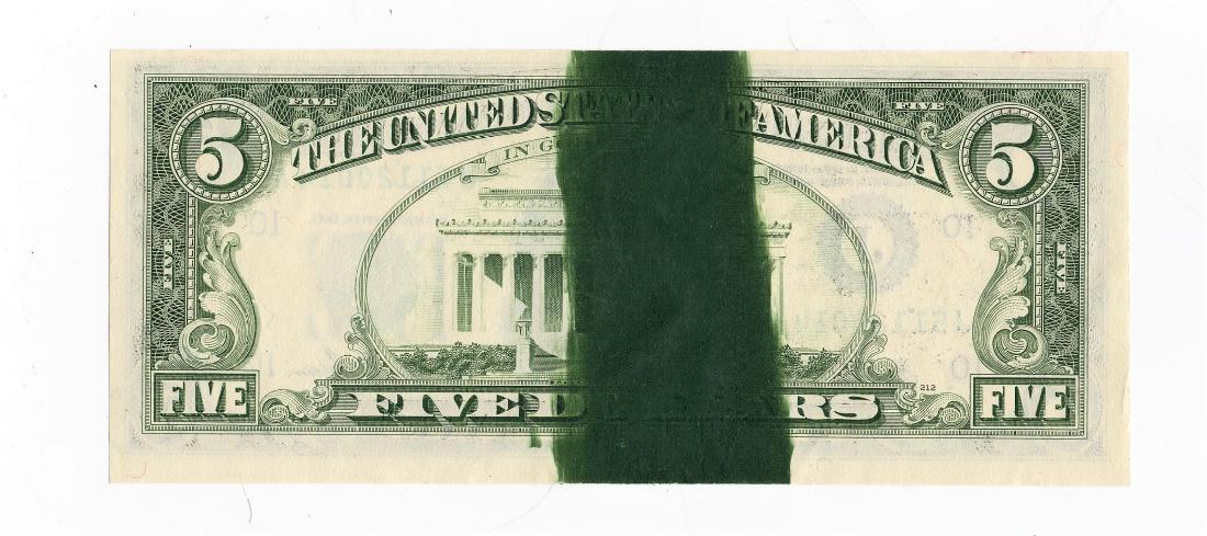 1981 FRN $5.00 Note-Huge Ink Smear Rev. Gem Unc. (1 of 2)