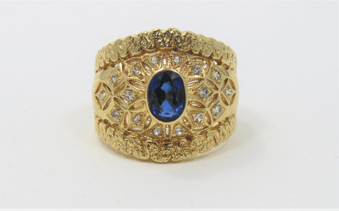18K Sapphire and Diamond Ring (1 of 3)