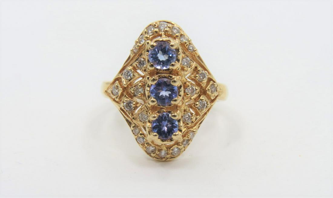 Designer Tanzanite and Diamond Ring (1 of 2)