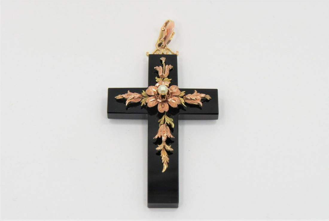 Victorian Onyx Cross Pendant (1 of 3)