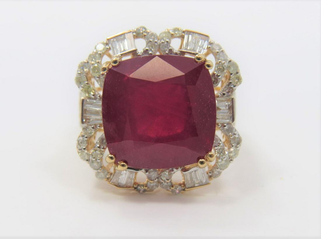 Certified Large Ruby and Diamond Ring (1 of 6)