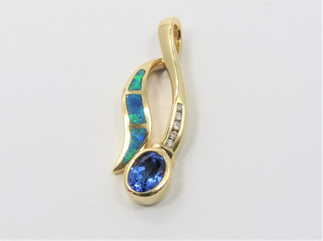 Gold and Tanzanite an Opal Pendant (1 of 4)