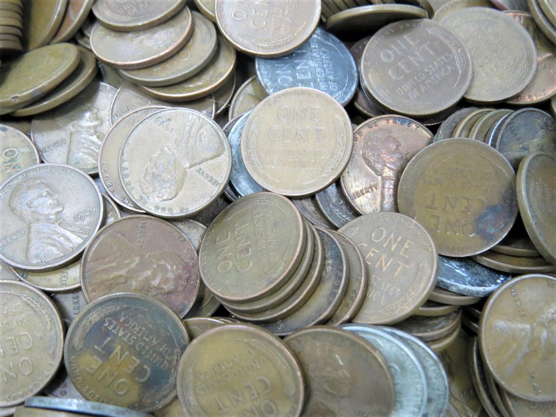 Five Pounds Mixed Date Wheat Cents Unsearched (1 of 1)