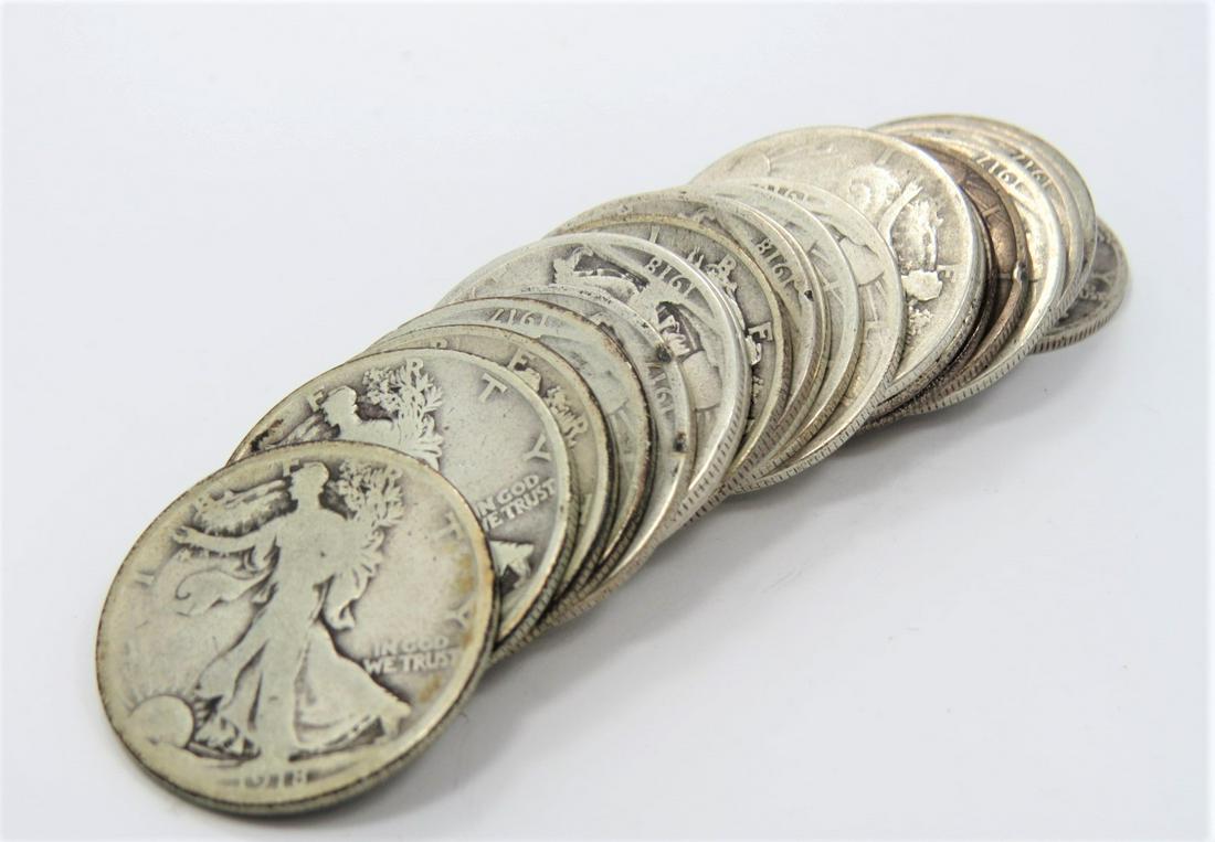 20 Early Walking Liberty Half-Dollars (1 of 3)