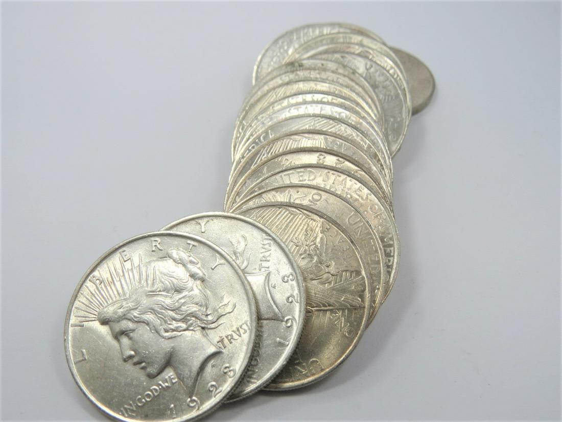 Bu Roll Of 20 1923 Peace Silver Dollars (1 of 3)