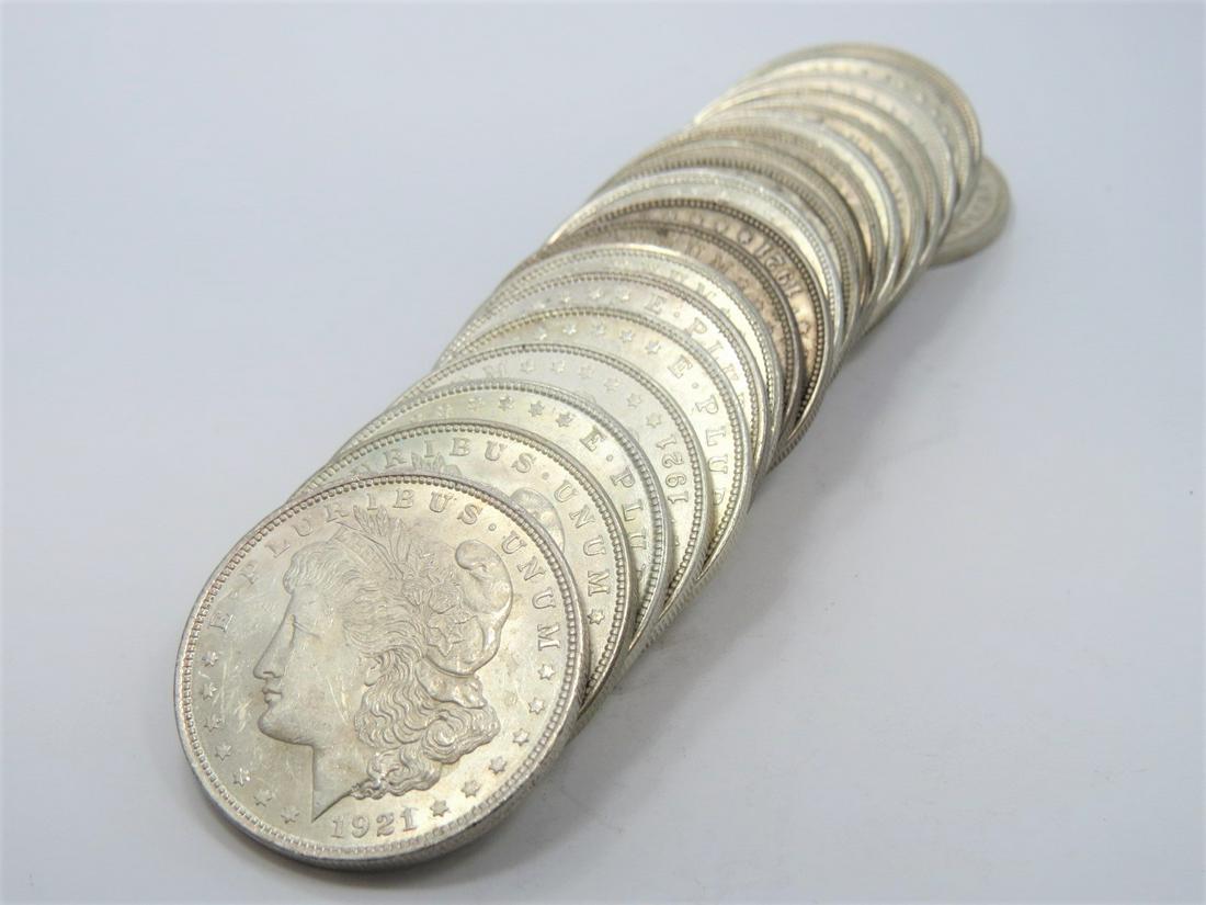 20 1921 Morgan Silver Dollars Au-BU (1 of 3)