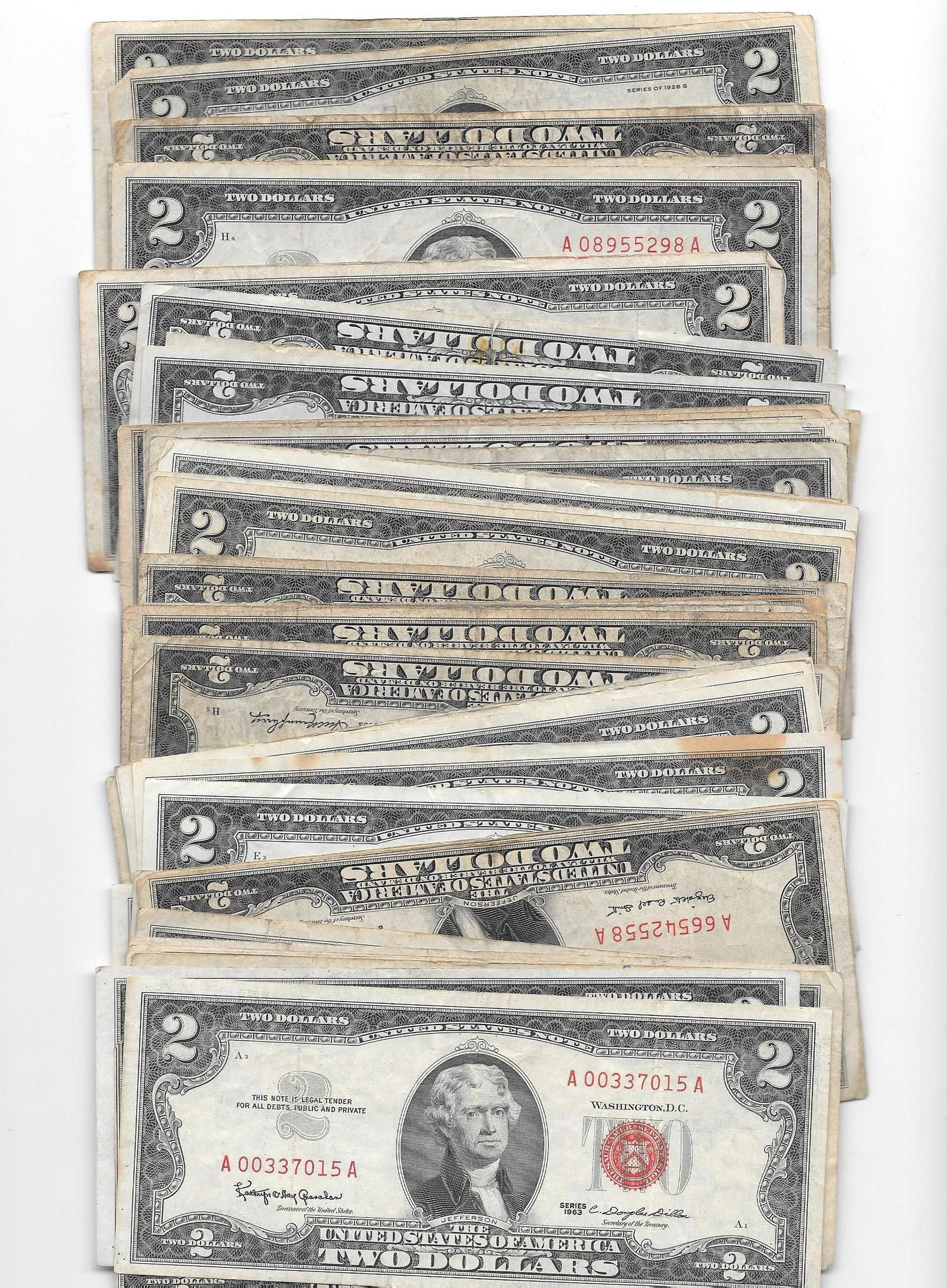 50 1928-63 Red Seal  $2.00 Notes Average Circ (1 of 2)