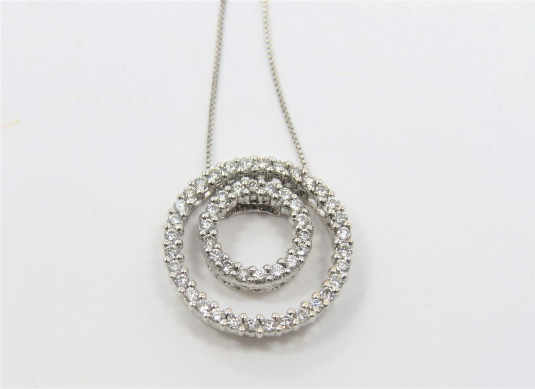14K White Gold Diamond Slide Pendant with Chain (1 of 5)