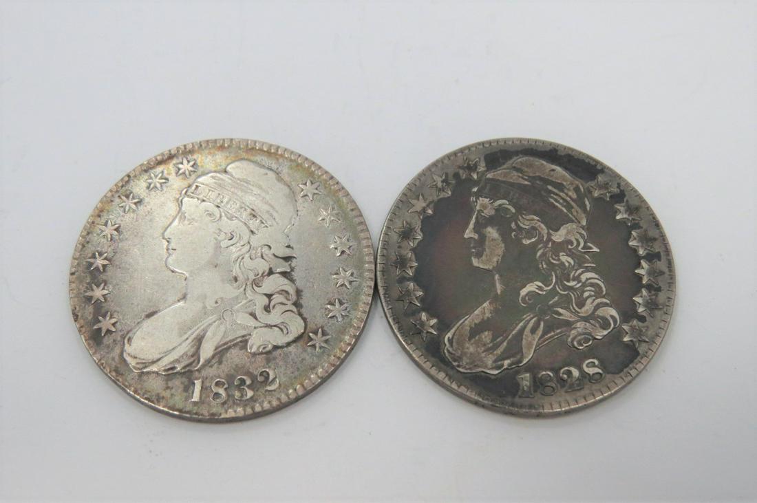 1828 and 1832 Bust Half-Dollars VF-XF 2 coins (1 of 2)