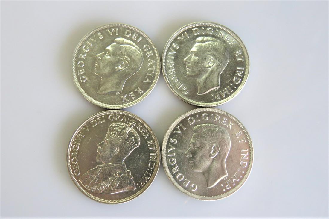 1936 37 39 1949 Canada Silver Dollars Choice Unc. (1 of 2)