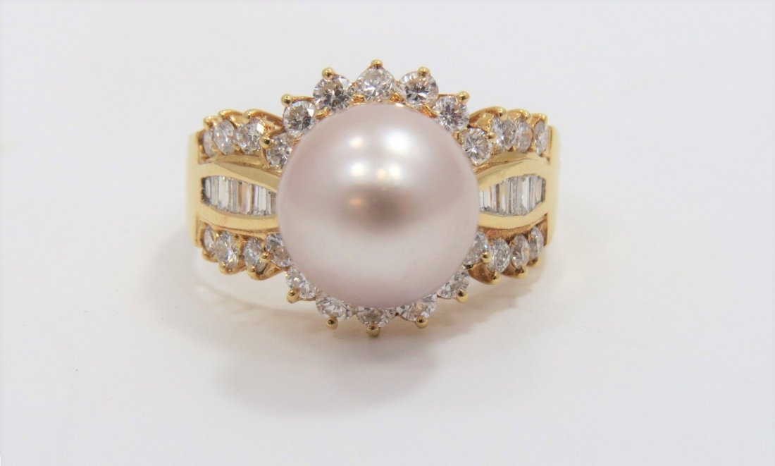 Stunning 11MM Huge Tahitian Pearl and Diamond Ring (1 of 2)