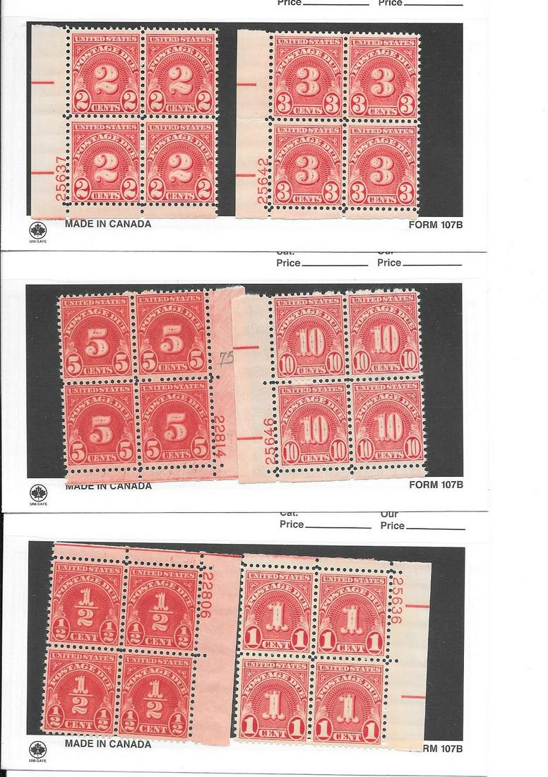 1930 US SC# j69-j74 Postage Due Plate Blocks OGNH (1 of 1)