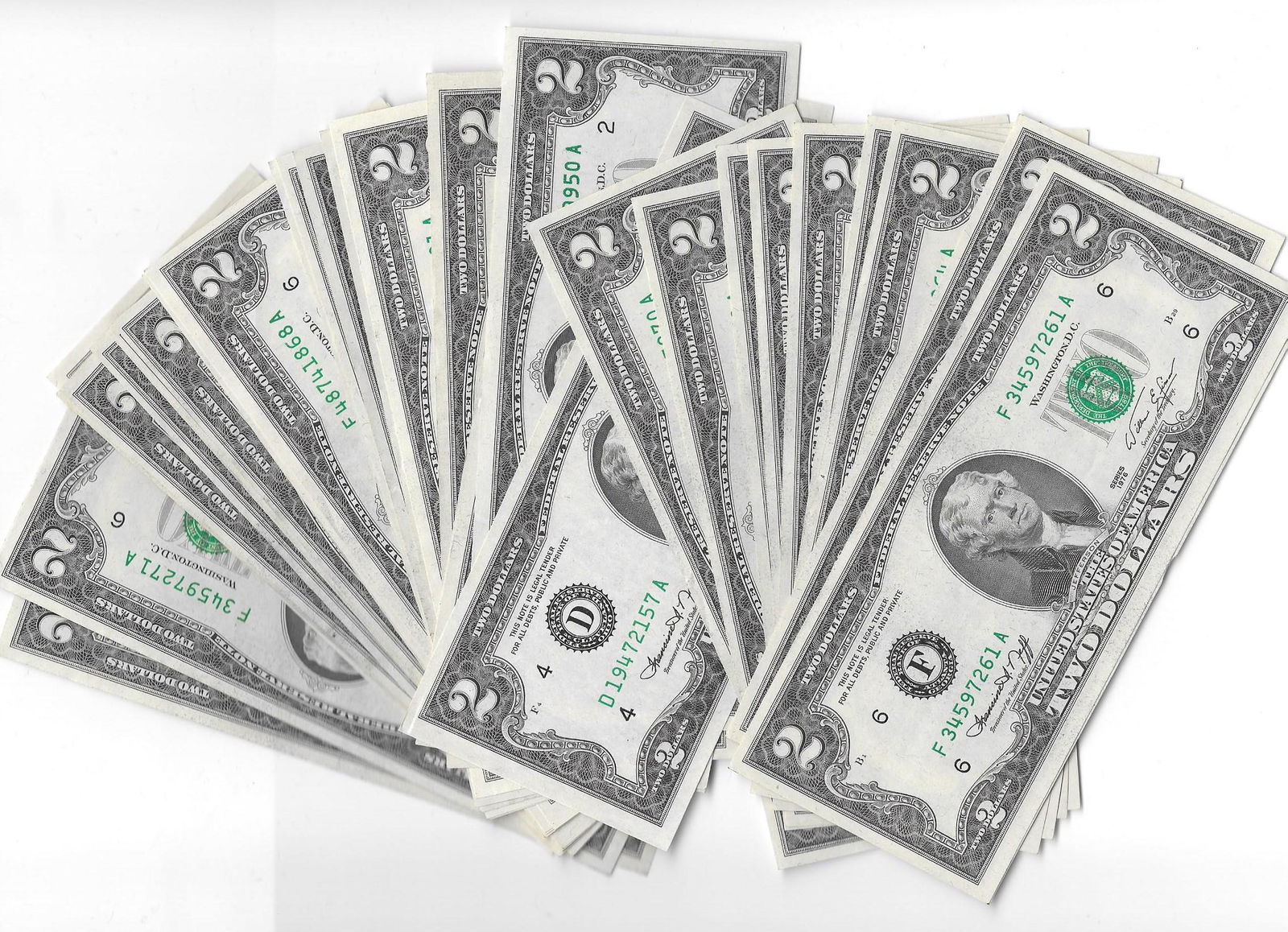 Fifty (50ct.) Uncirculated 1976 Bicen. $2.00 Notes (1 of 2)