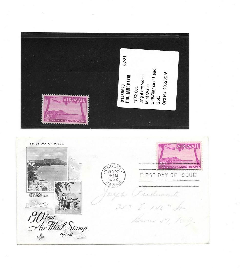 US SC#C46 Hawaii 80C Air-Mail Stamp PSE XFS OGNH (1 of 1)