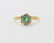 18K Yellow Gold Diamond and Emerald Flower Ring