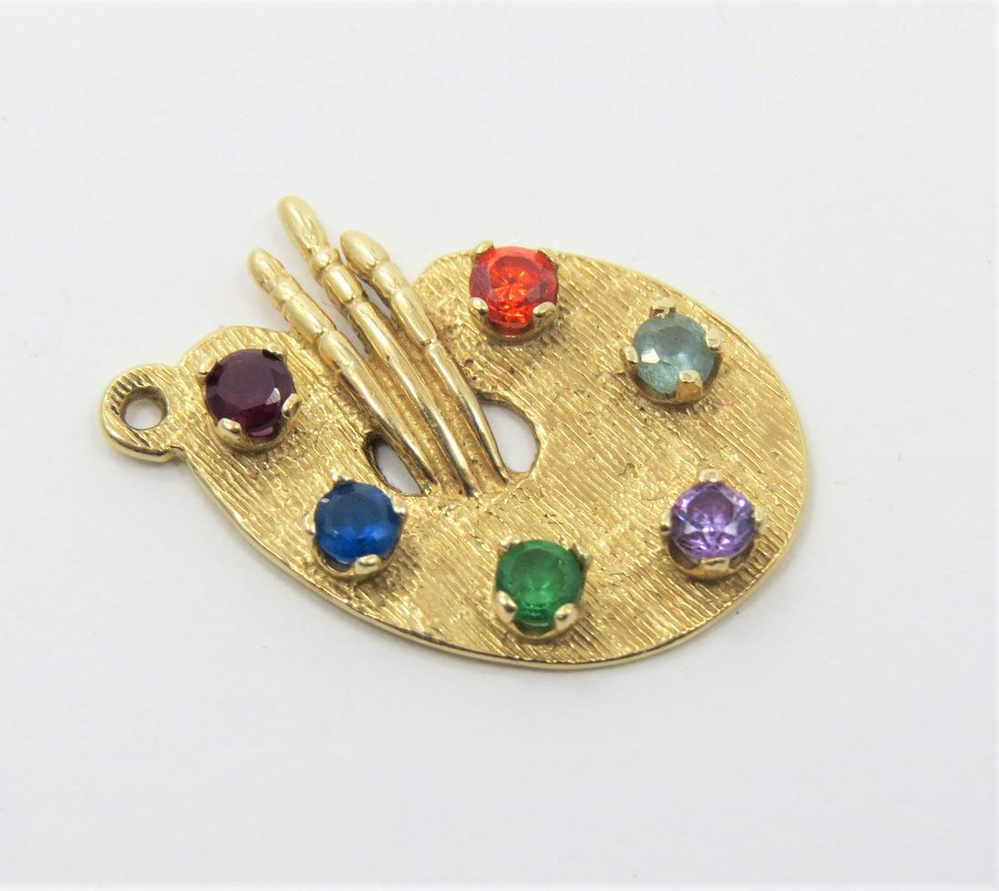 14K Yellow Gold Painters Palette Pendant (1 of 3)