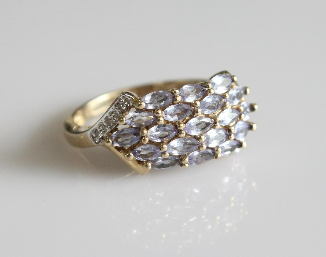 10K Yellow Gold Tanzanite and Diamond Ring (1 of 3)