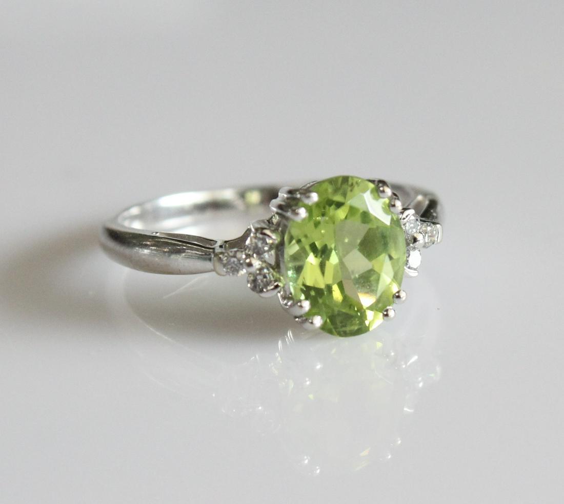 14K White Gold Diamond and Peridot Ring (1 of 2)