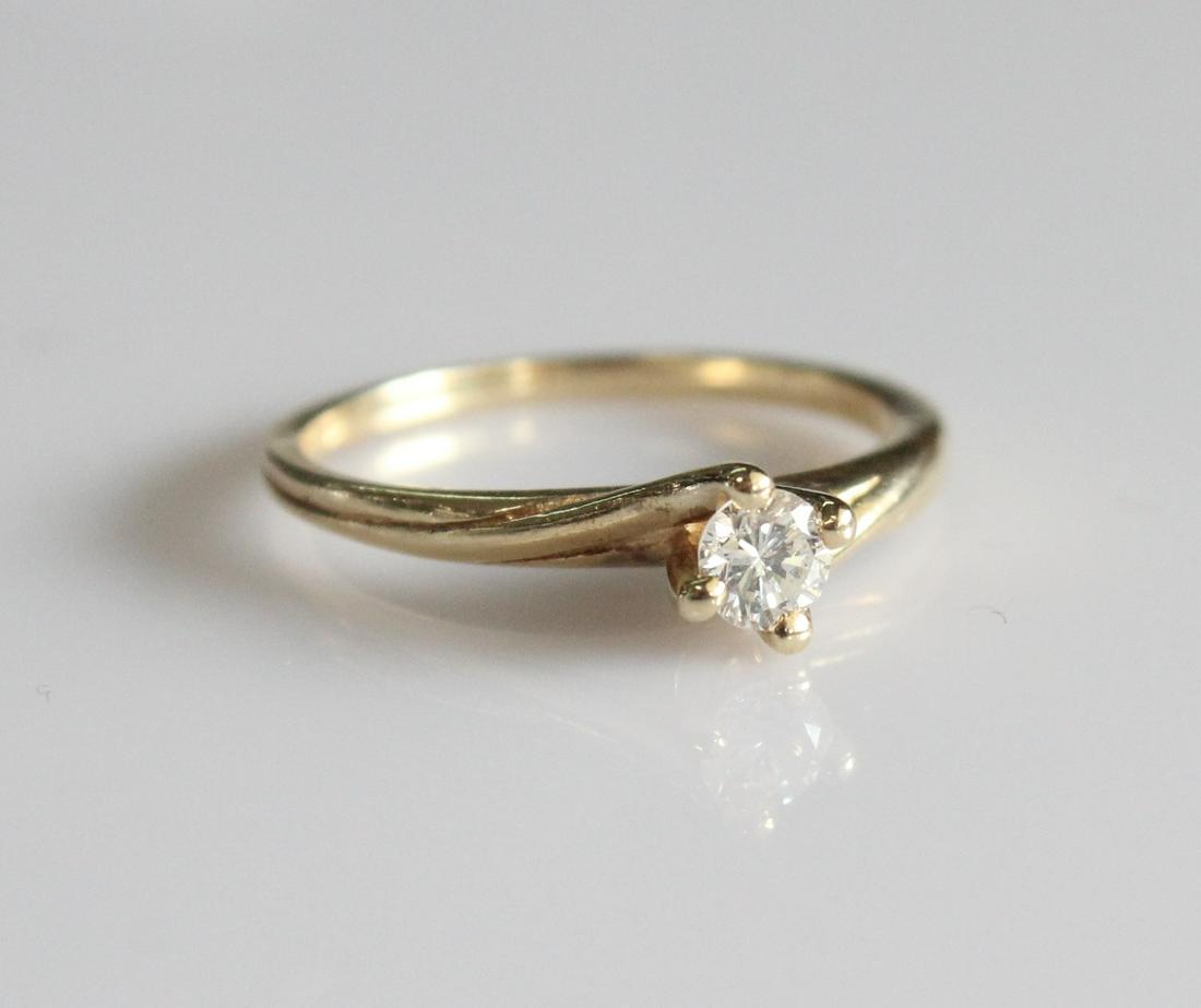 14K Yellow Gold Diamond Solitaire Engagement Ring (1 of 3)