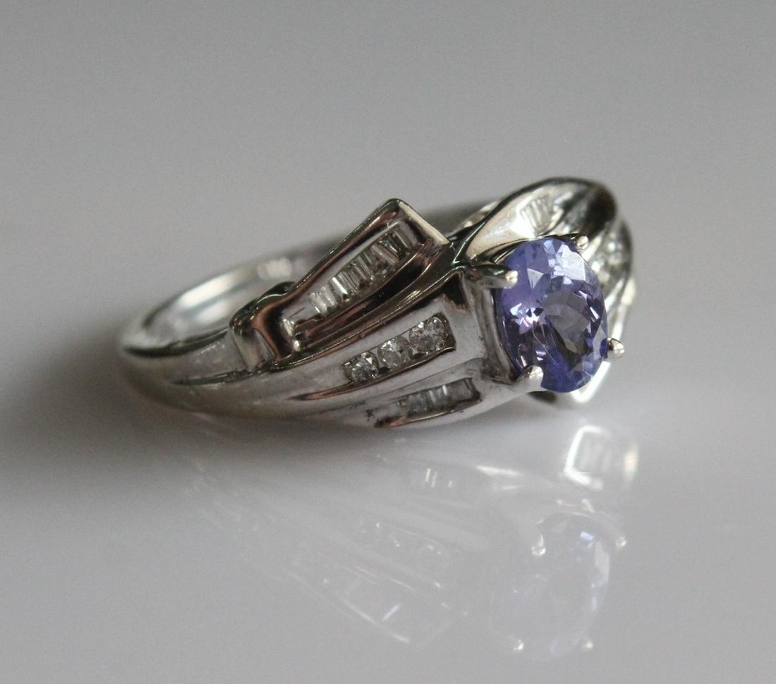 10K White Gold Tanzanite Diamond Ring (1 of 2)