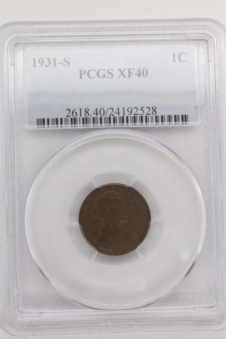 1931 S LINCOLN CENT PCGS XF: Nice XF40 semi key date wheat penny.