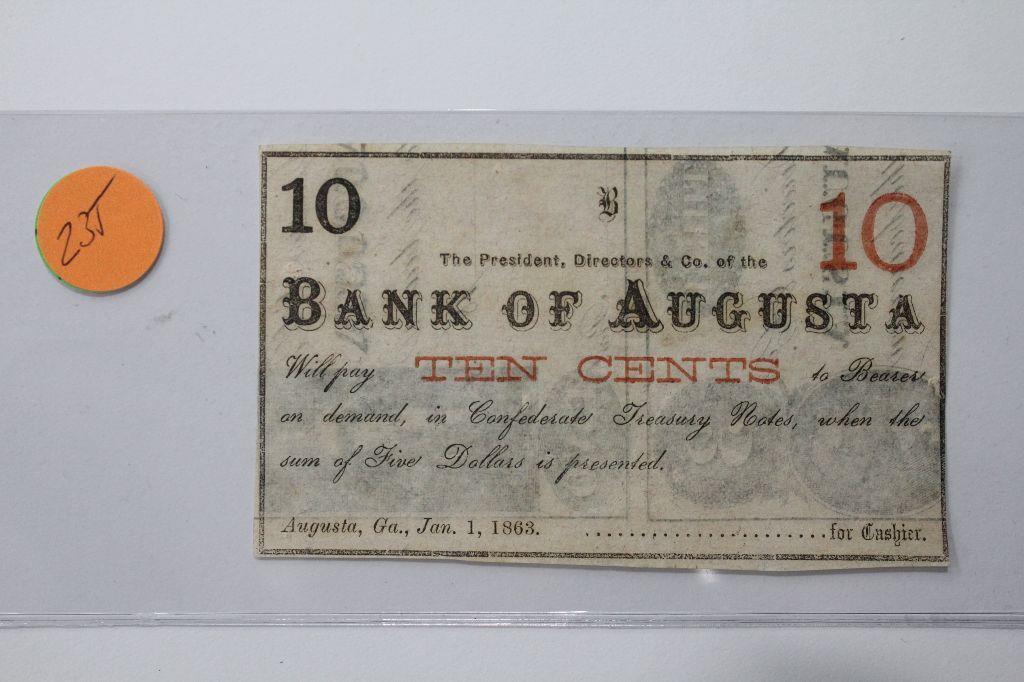Lot of 3 Civil War Era Bank Notes GA/SC: Lot of 3 Civil War Era Bank Notes From GA/SC. All dated 1862-63 and nice examples of these highly collectible notes