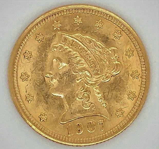 1907 Gold Liberty $2.50 Quarter Eagle Choice Unc. (1 of 2)