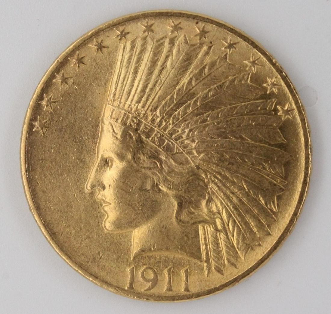 1911 $10.00 Gold Indian Eagle Choice Unc (1 of 2)