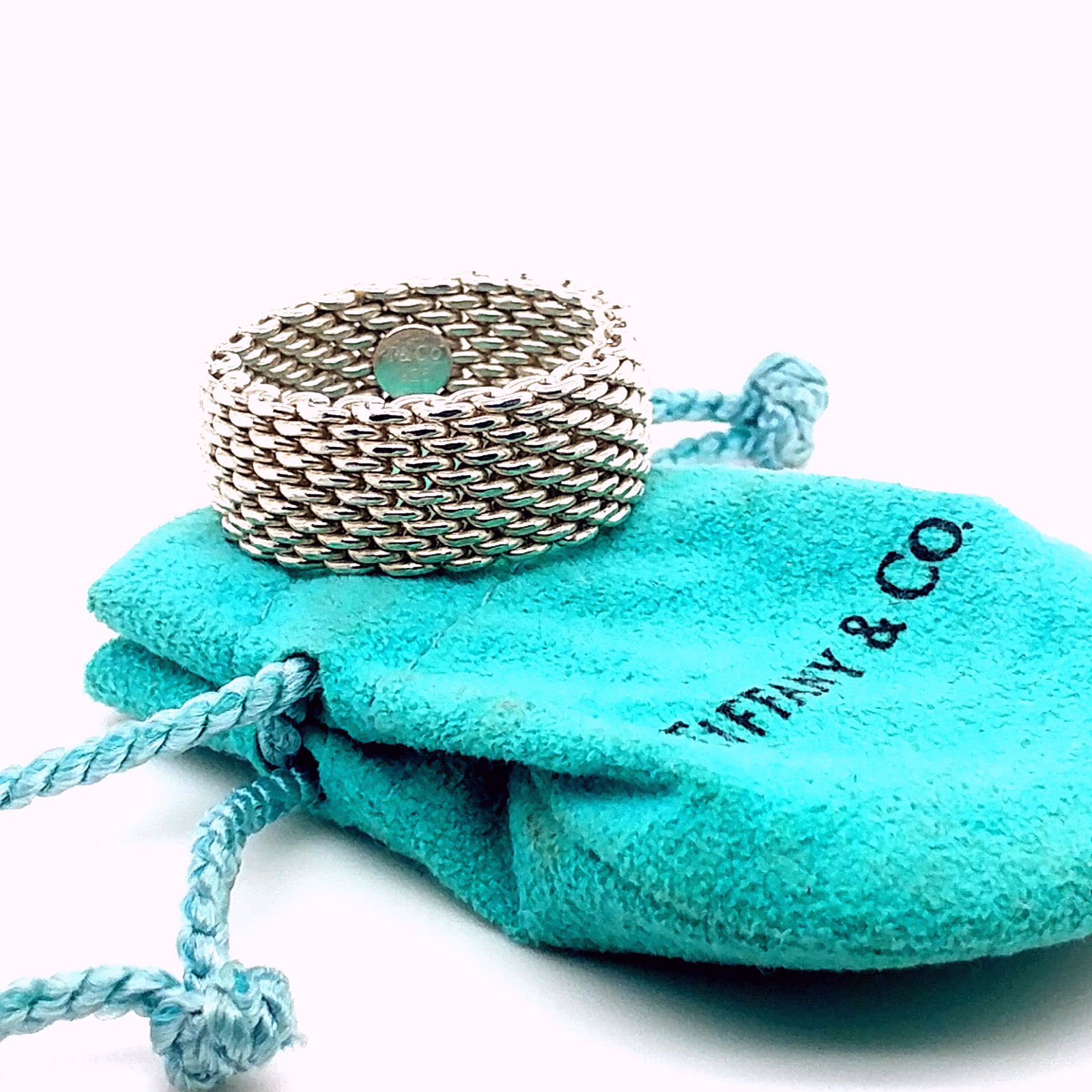 Signed T&Co Sterling Silver Somerset Mesh Ring (1 of 5)