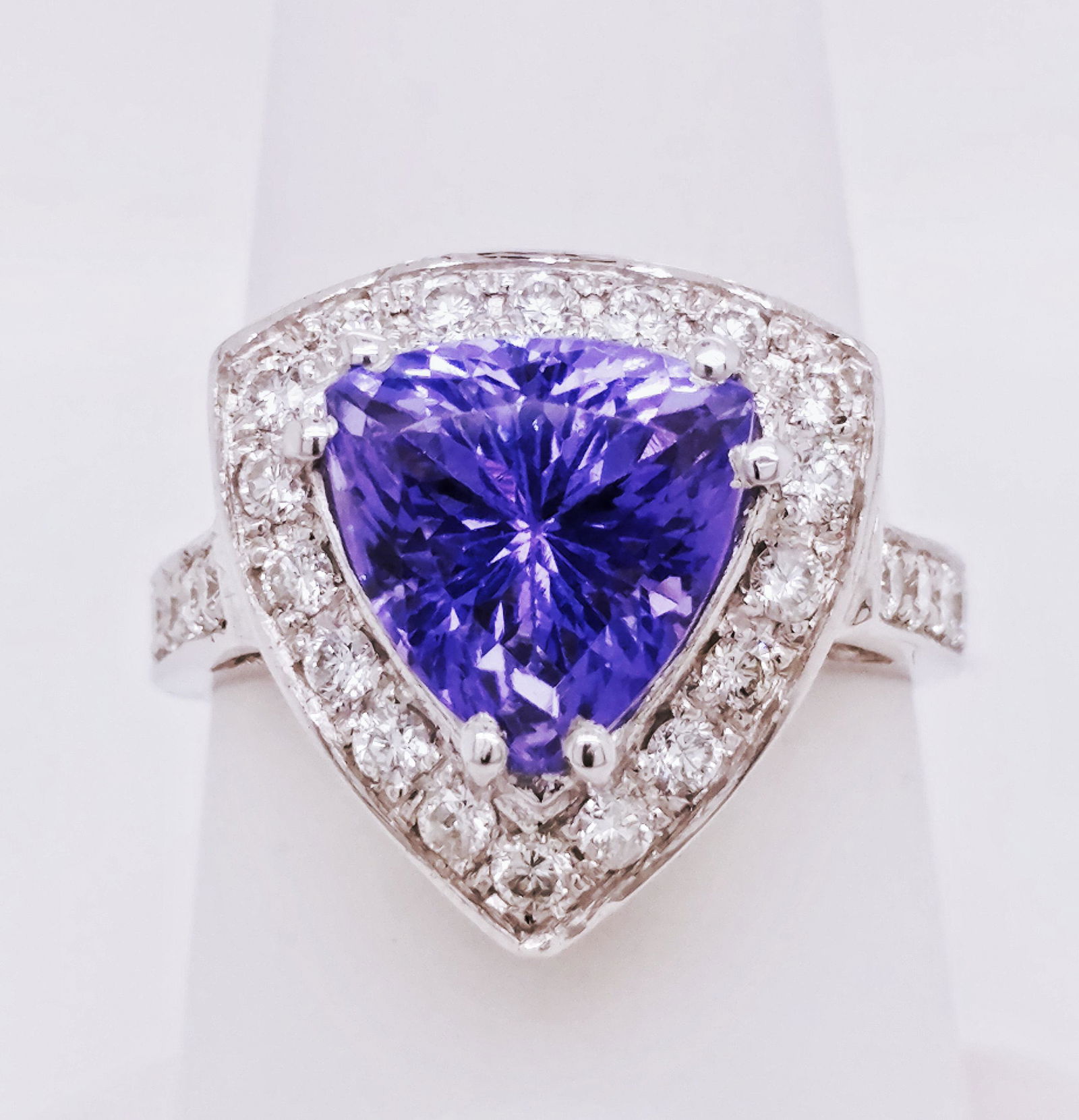 Certified 14K WG Diamond & Tanzanite Ring (1 of 7)