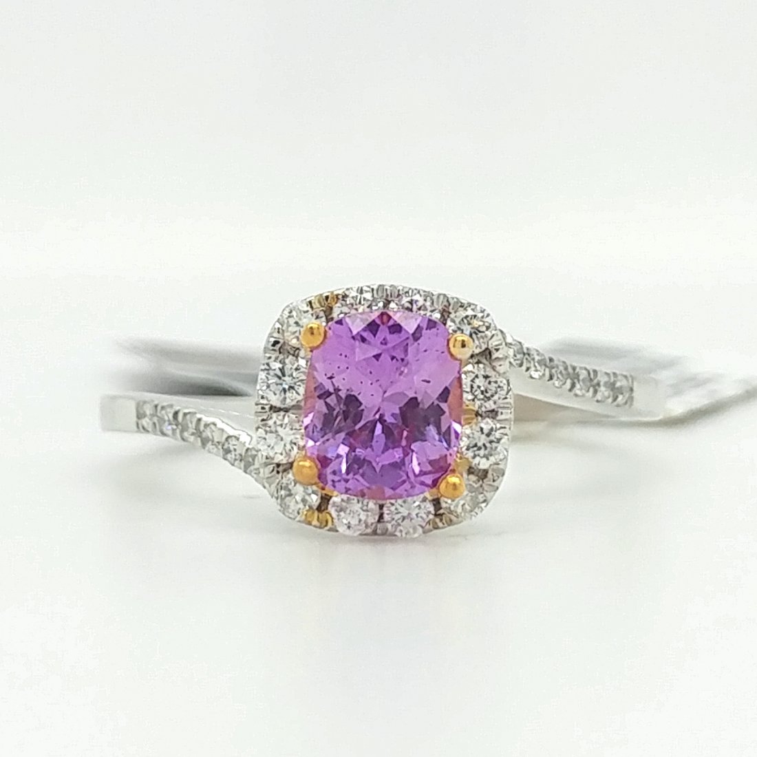 Certified Platinum Pink Sapphire & Diamond Ring (1 of 5)