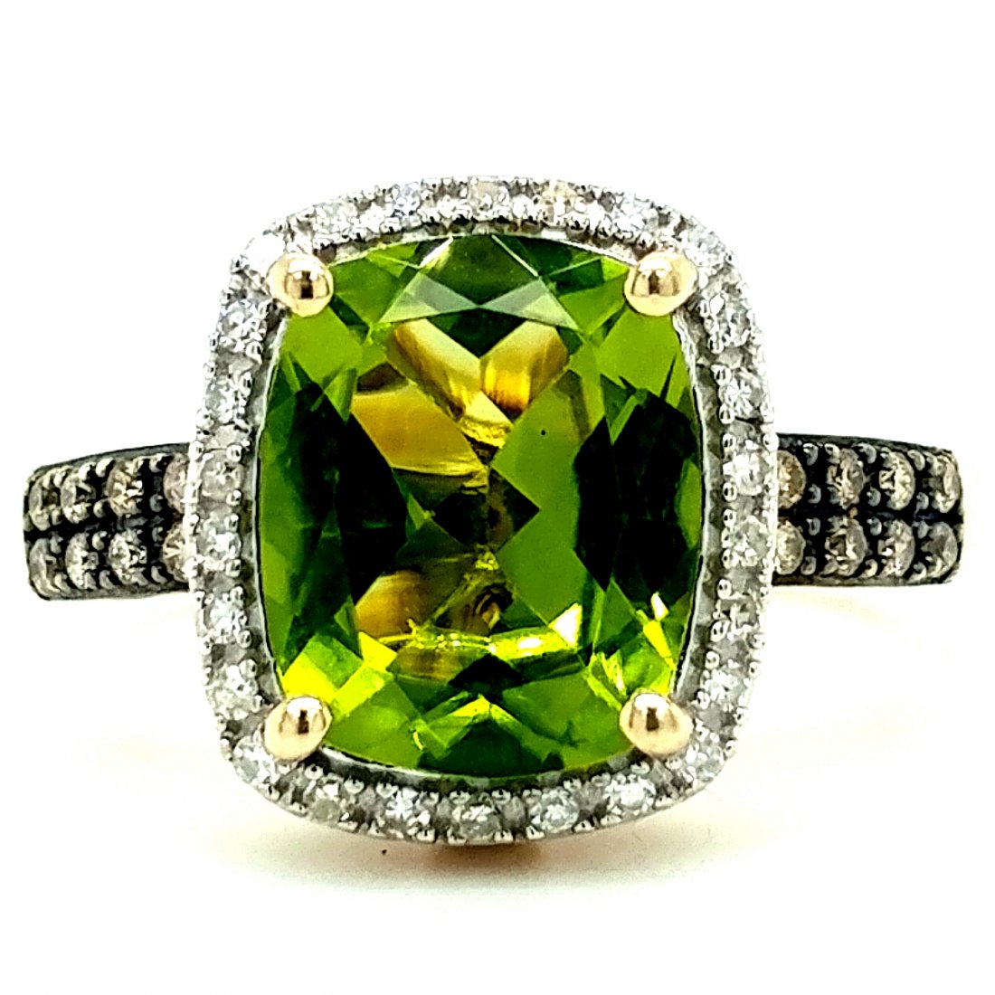 10K YG Peridot and Diamond Ring (1 of 6)