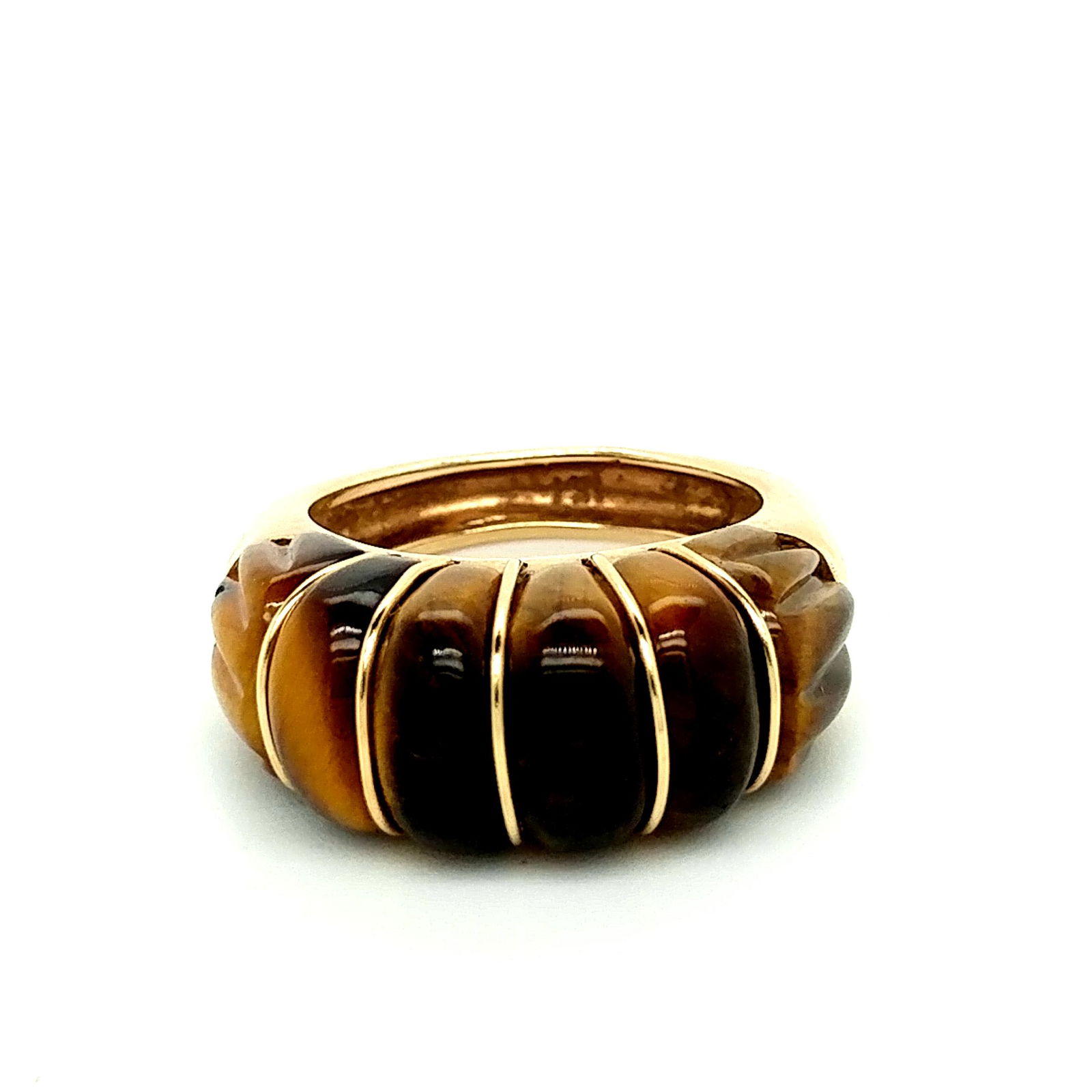 14K YG Carved Tiger's Eye Ring (1 of 3)