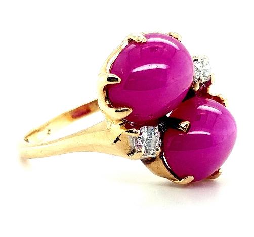 14k Yellow Gold Star Sapphire & Diamond Ring (1 of 6)