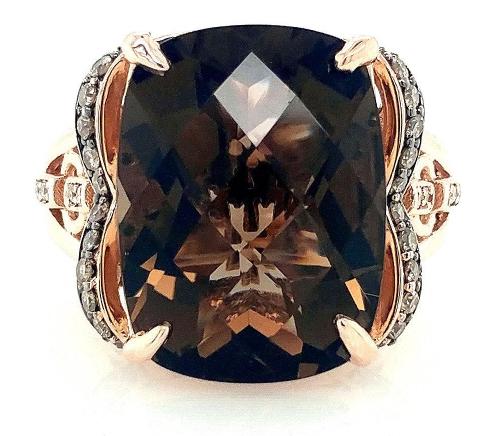 LeVian Strawberry 14K RG Smoky Topaz Ring (1 of 6)