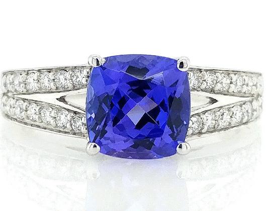 LeVian 14K WG Tanzanite and Diamond Ring (1 of 5)