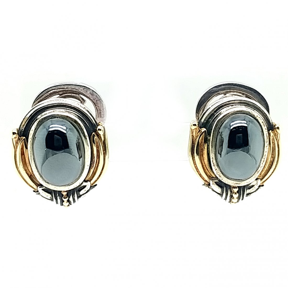 Signed Caviar 18K YG & .925 Earrings (1 of 3)