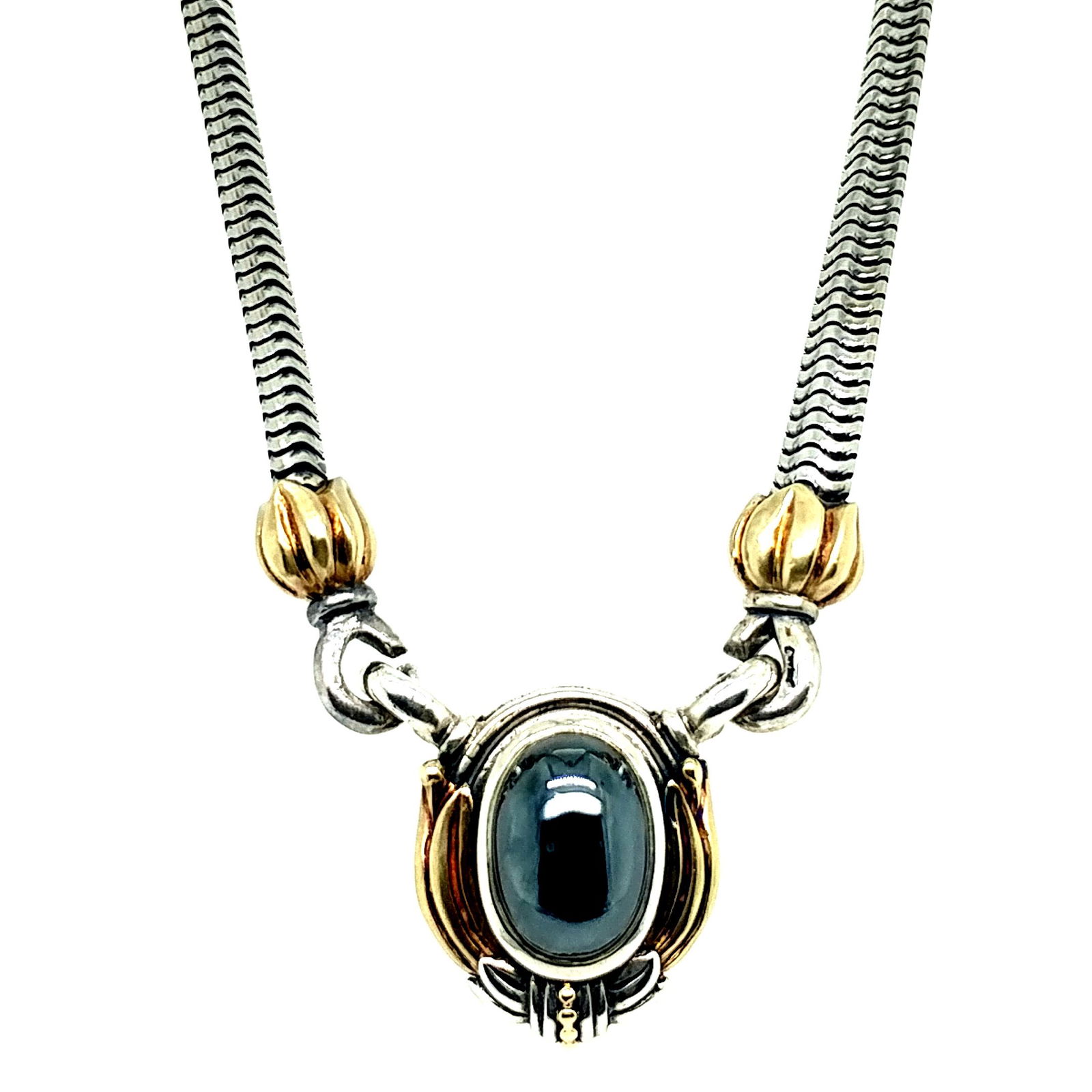 Caviar 18K & Sterling Silver Hematite Pendant (1 of 6)